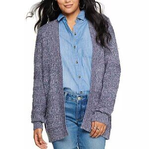 NEW NWT SONOMA Allover Stitch Cardigan Teal Lilac Lavender Pink Open Sweater XS